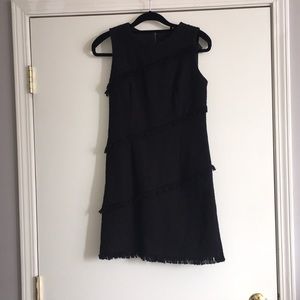 NWT Ann Taylor black dress w/ fringe detail